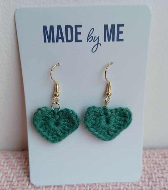 Crochet Heart Earrings