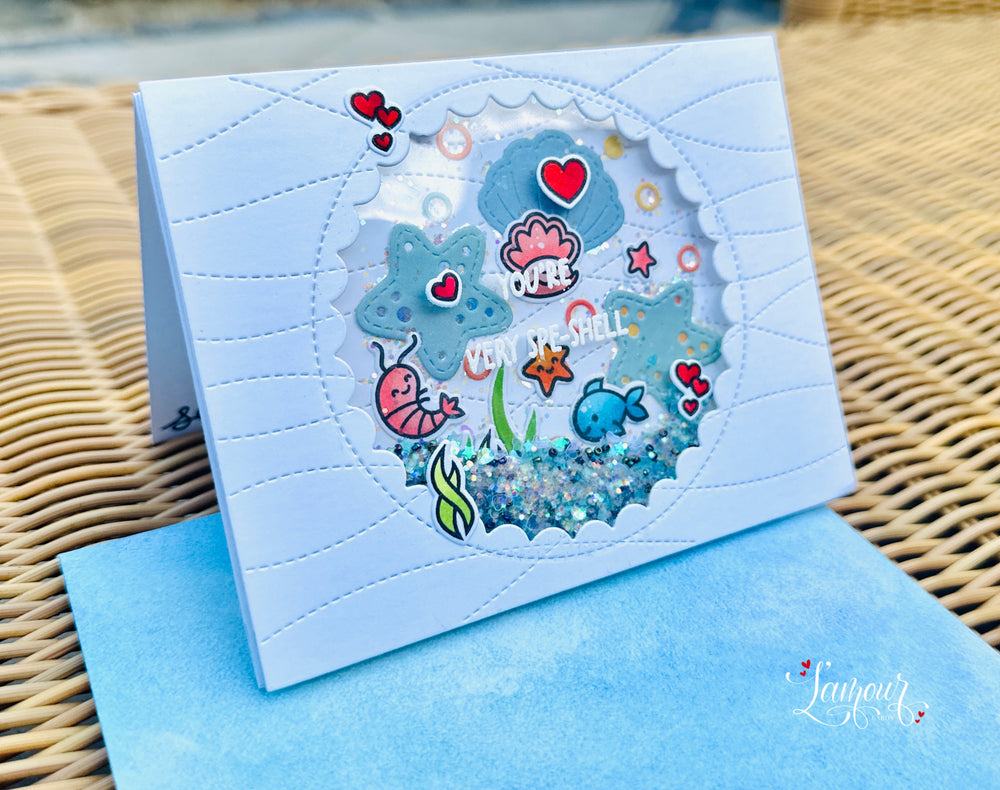Handmade Under the Sea Shaker Card – “You’re Very Spe-shell” 🐚💙✨
