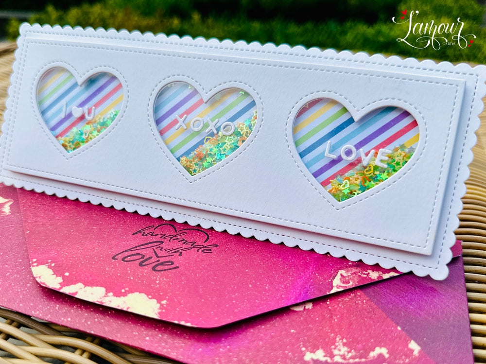 Handmade Shaker Card - XOXO