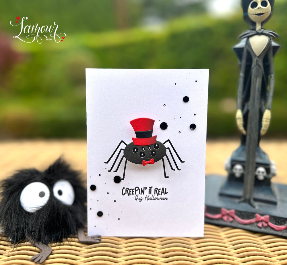 Handmade Halloween Cards "Creepin' it real" Wobbly Spider!