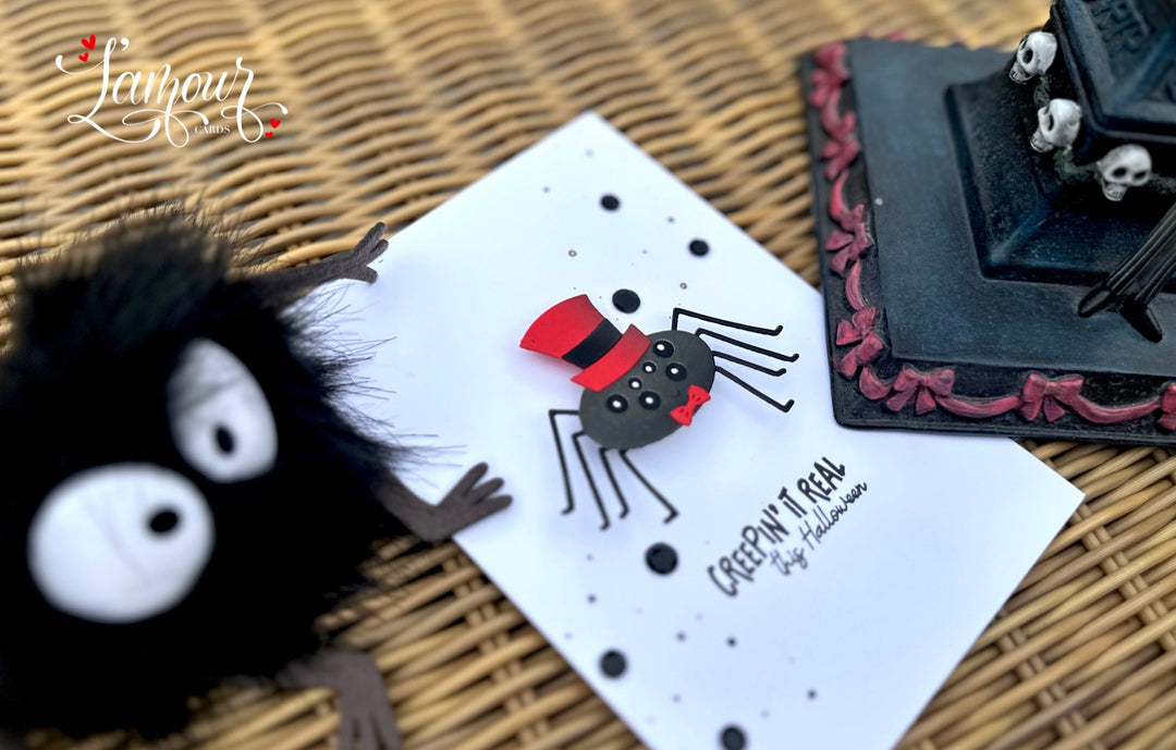 Handmade Halloween Cards "Creepin' it real" Wobbly Spider!