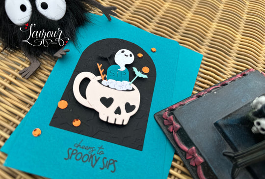 Handmade Halloween Card "Spooky Sips"