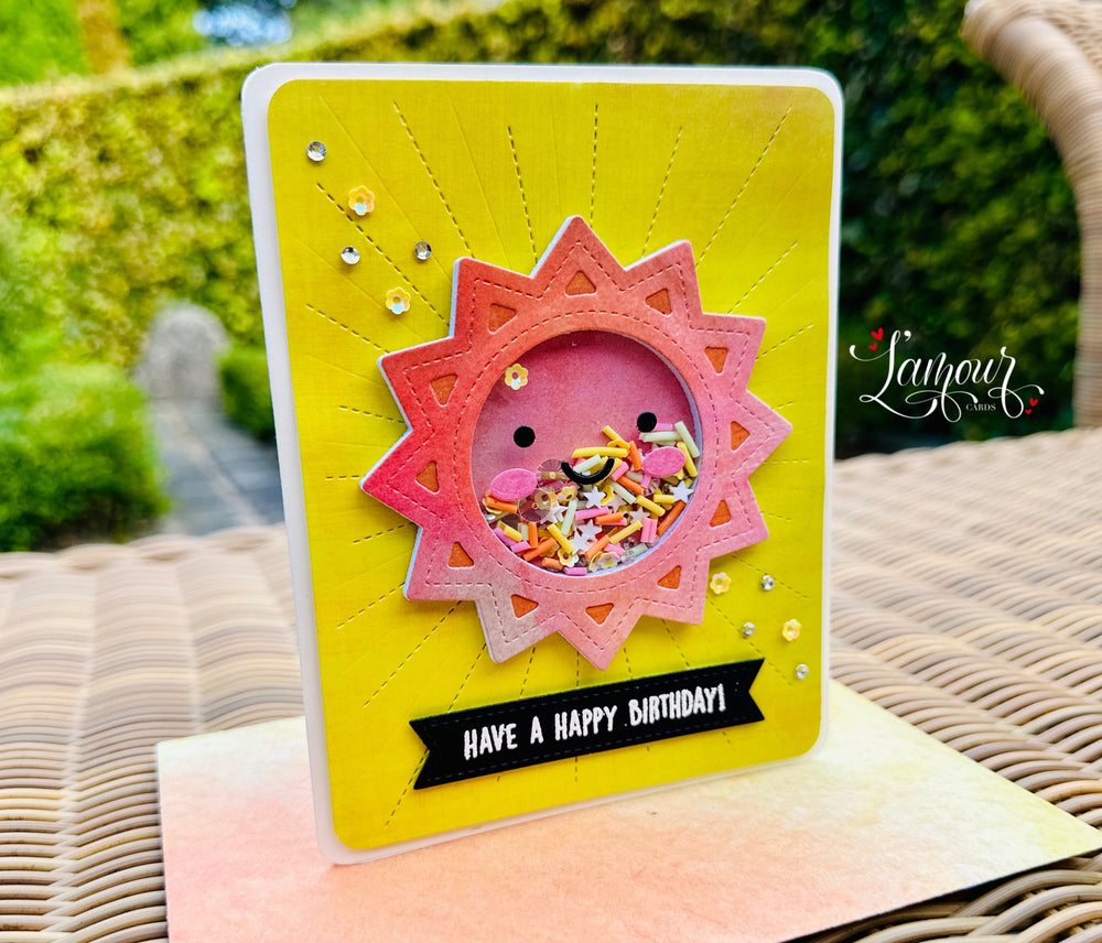 Handmade Sunshine Birthday Shaker Card 🌞✨