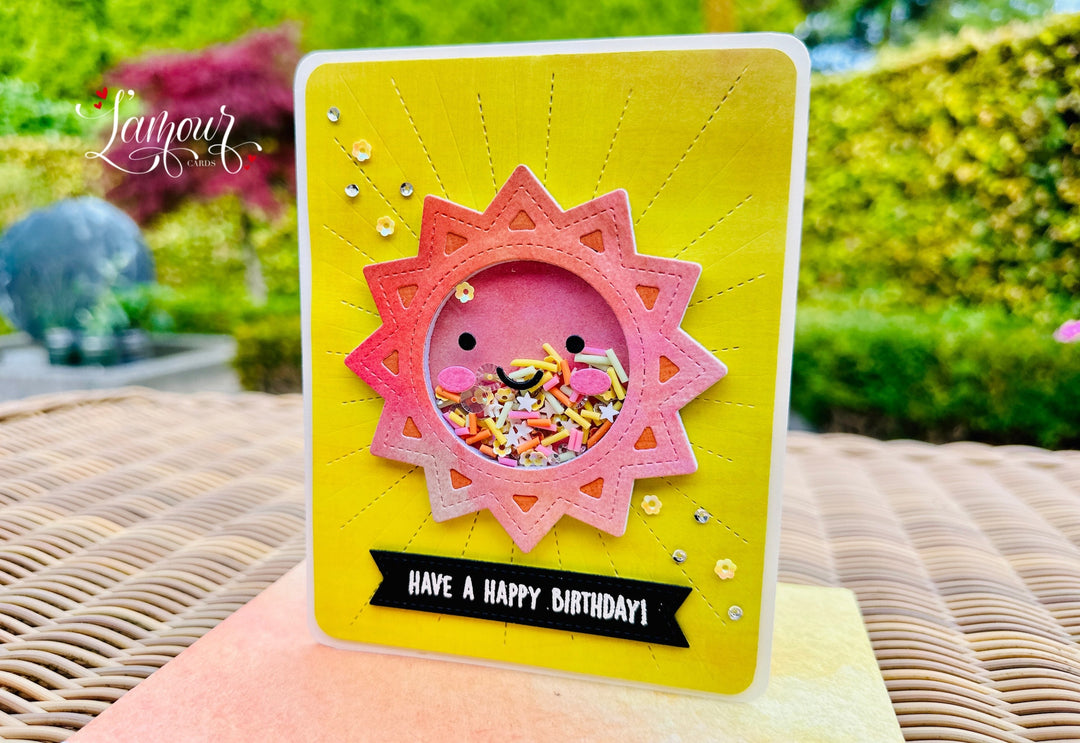 Handmade Sunshine Birthday Shaker Card 🌞✨