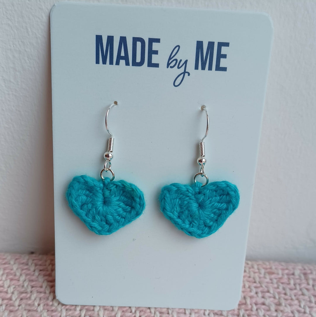 Crochet Heart Earrings