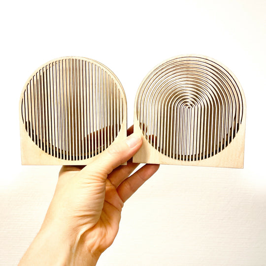 MOIRÉ coasters, set of 6, birch colour
