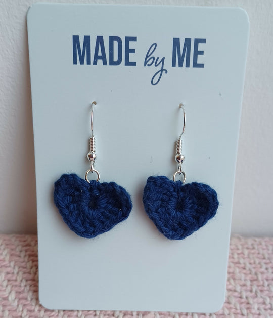 Crochet Heart Earrings