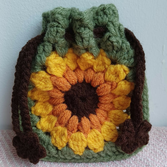 Crochet Small Sunflower Pouch - SOLD OUT