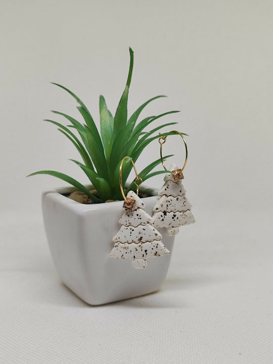 "Snowy tree"earings